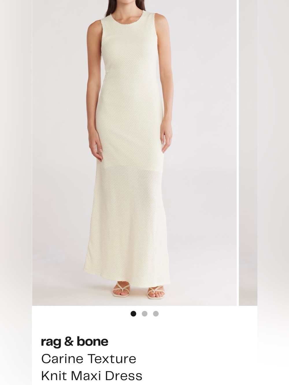 rag & bone Sleeveless Textured Maxi Dress in Ivory, NWT